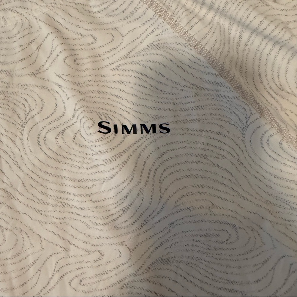 Simms White Water Ripple Patterned Sun Hoodie/Shi… - image 2